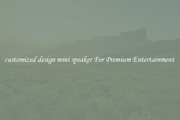 customized design mini speaker For Premium Entertainment 