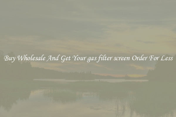 Buy Wholesale And Get Your gas filter screen Order For Less