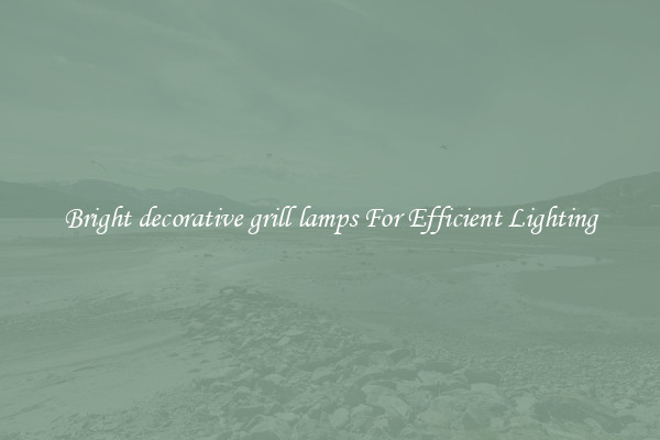 Bright decorative grill lamps For Efficient Lighting