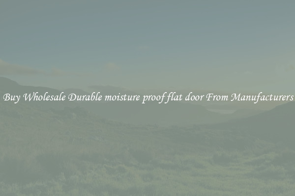 Buy Wholesale Durable moisture proof flat door From Manufacturers