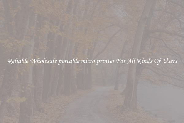 Reliable Wholesale portable micro printer For All Kinds Of Users