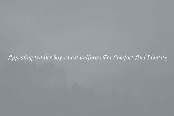 Appealing toddler boy school uniforms For Comfort And Identity