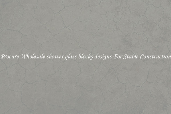Procure Wholesale shower glass blocks designs For Stable Construction