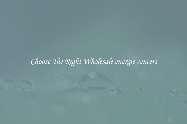 Choose The Right Wholesale energie centers